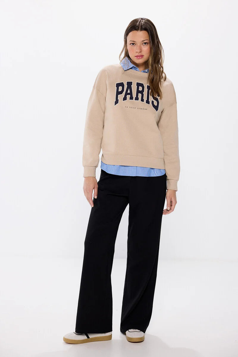 Tan graphic sweatshirt sale