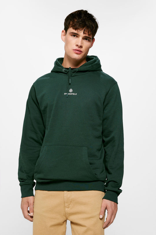 Plain sweatshirt with logo hood