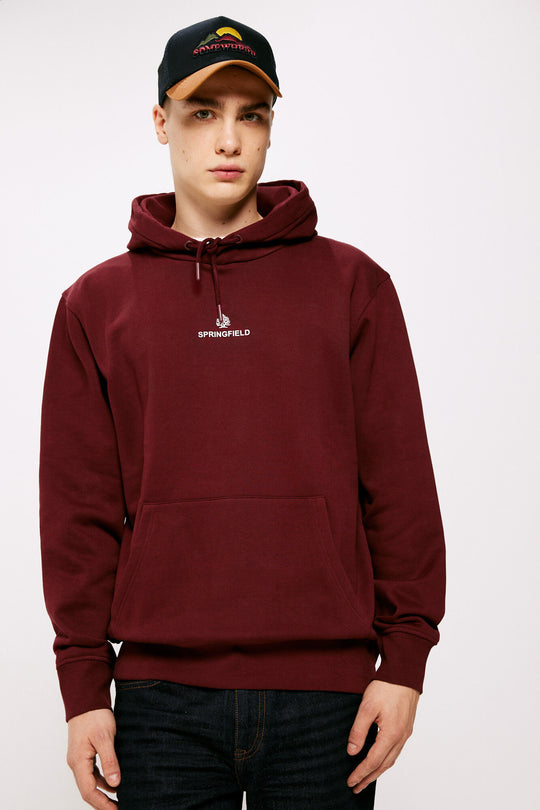 Plain sweatshirt with logo hood