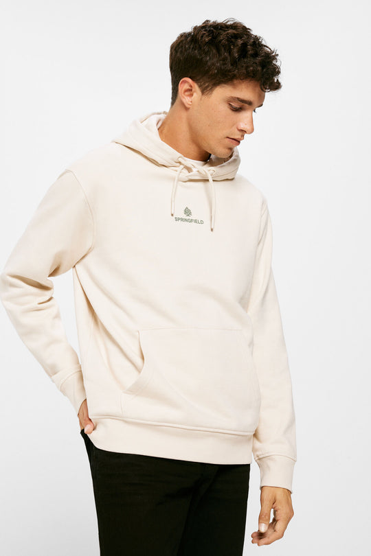 Plain sweatshirt with logo hood
