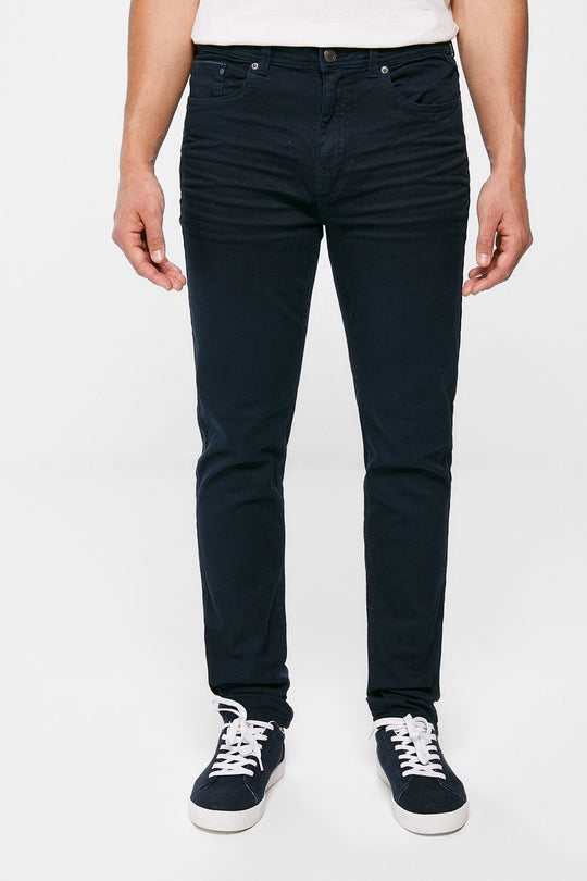 Washed slim-fit 5-pocket trousers