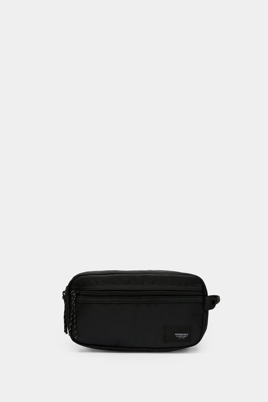 black toiletry bag