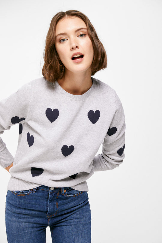 Intarsia Hearts Sweater