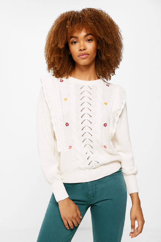 Openwork Embroidered Sweater