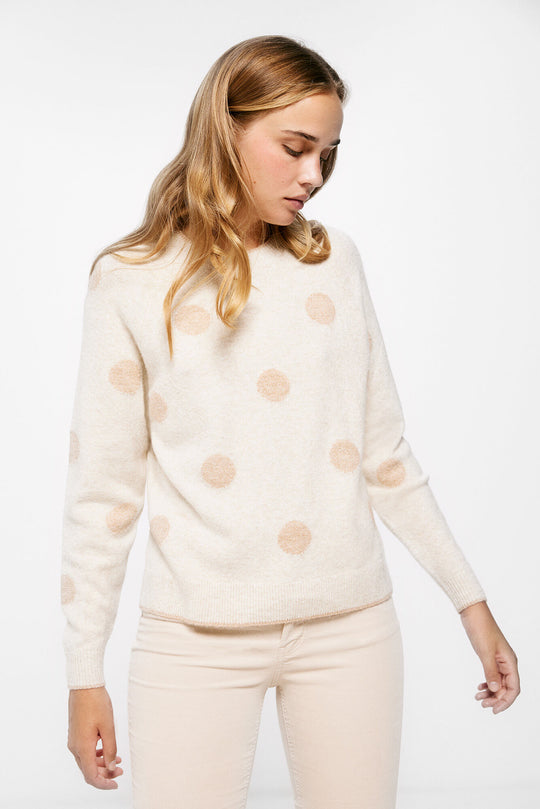 Intarsia Polka Dot Sweater