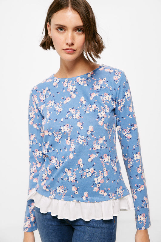 Printed T-shirt Combined Hem