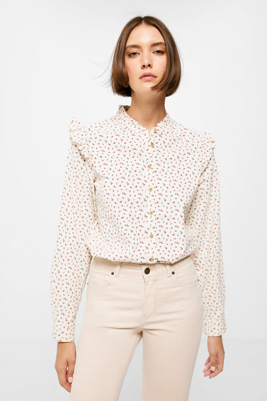 Busa Corduroy Shoulders Ruffle