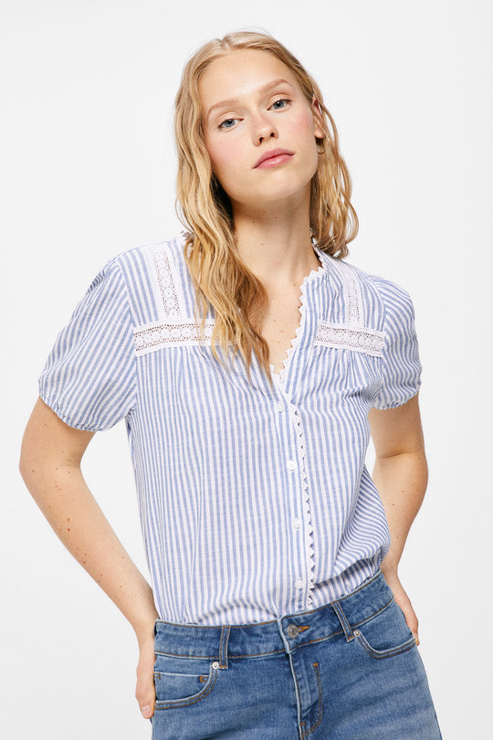 Striped Lace Blouse