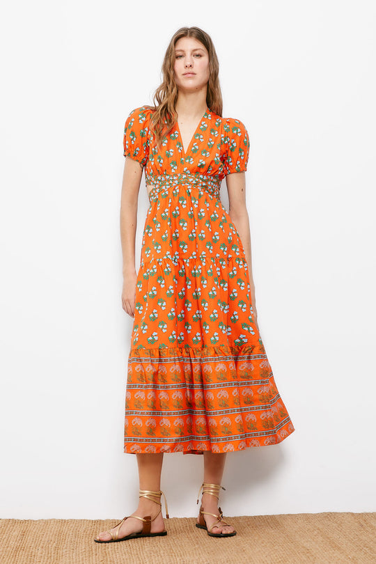 Open Back Poplin Midi Dress