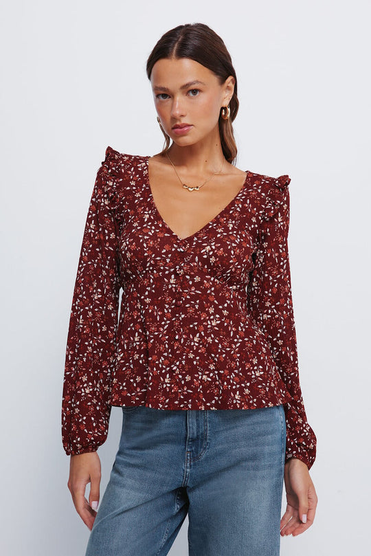 Buttons print blouse