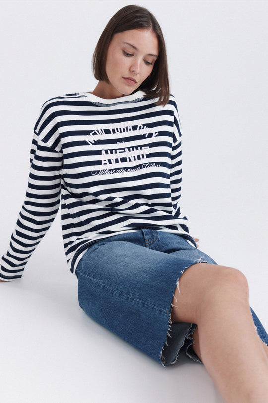 Striped fine knit jumper