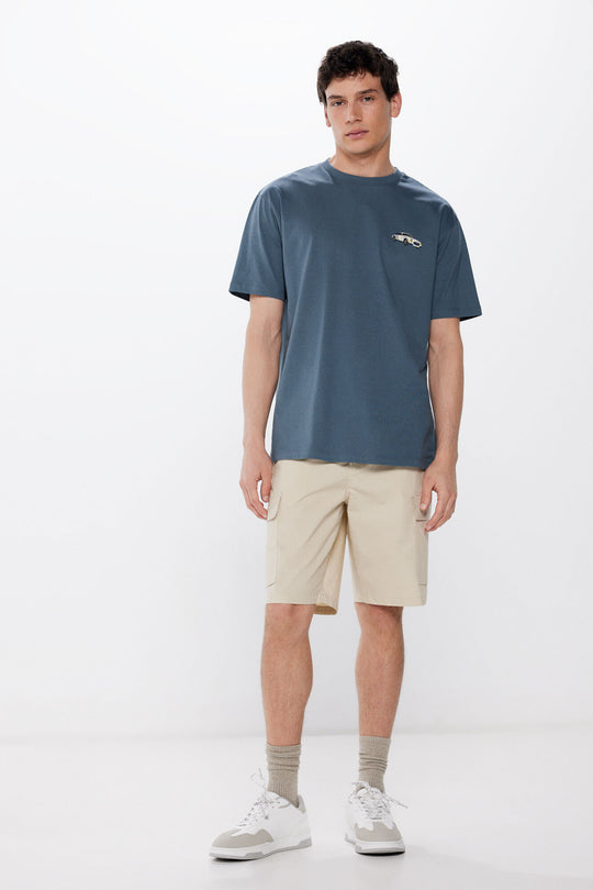 تيشيرت من القطن 100% بطبعة مناظر طبيعية