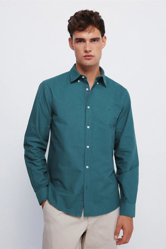 Garment dyed oxford shirt