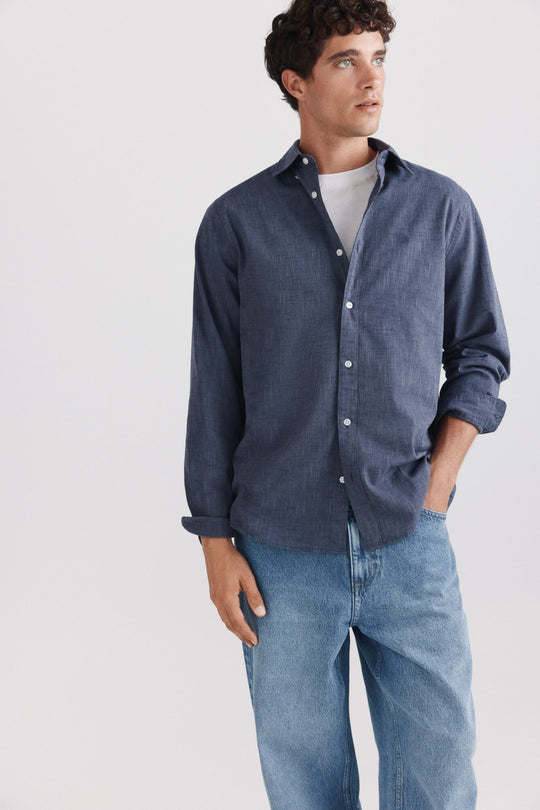 Linen-look shirt