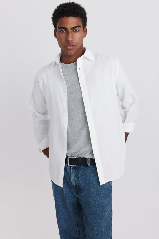 Linen-look shirt
