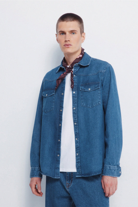 Denim shirt with yoke