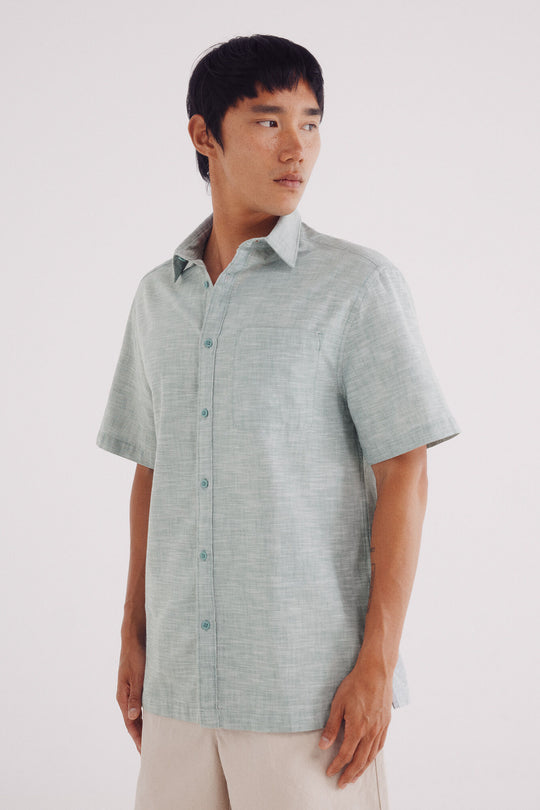 short sleeve sleeved linen shirt