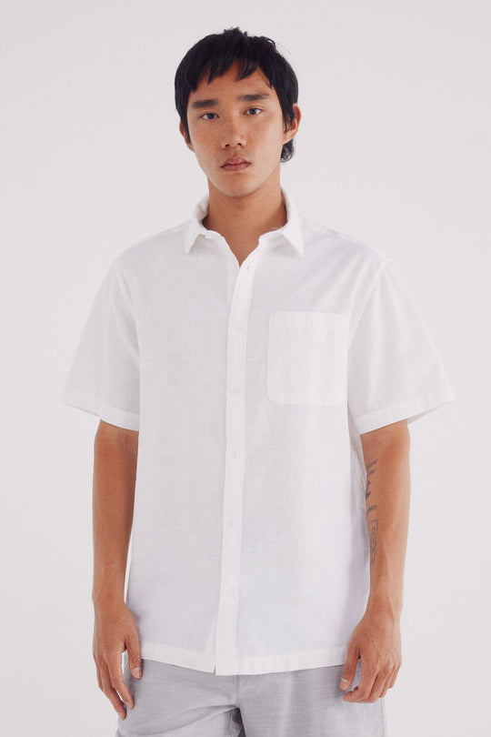 short sleeve sleeved linen shirt