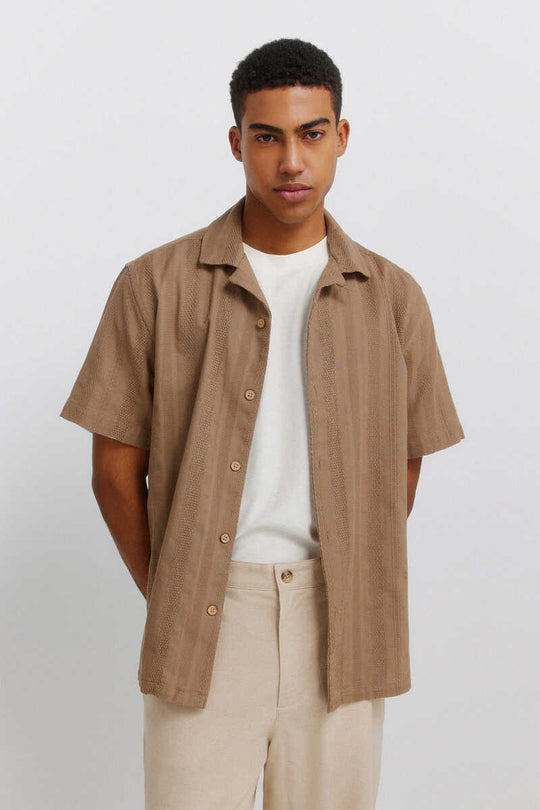 Jacquard short sleeve bowling shirt