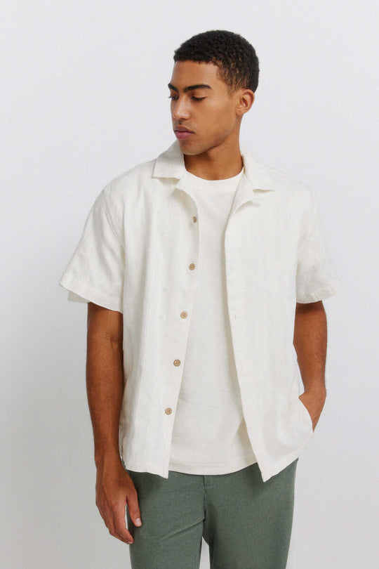 Jacquard short sleeve bowling shirt