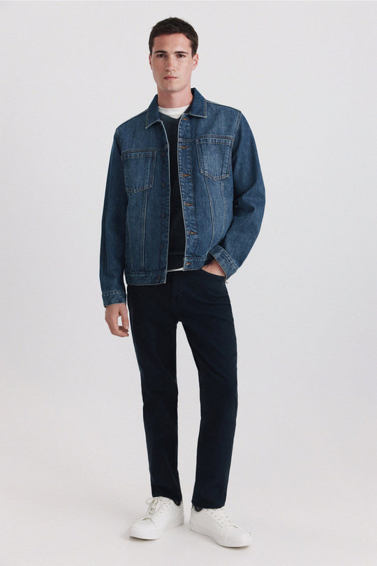 Washed slim fit 5-pocket trousers