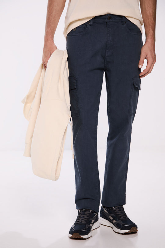 Slim fit washed cargo pants