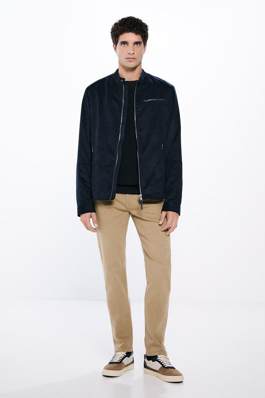 Slim fit washed colour trousers