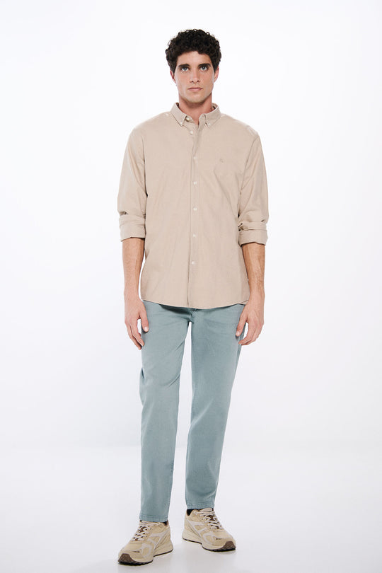 Slim fit washed colour trousers