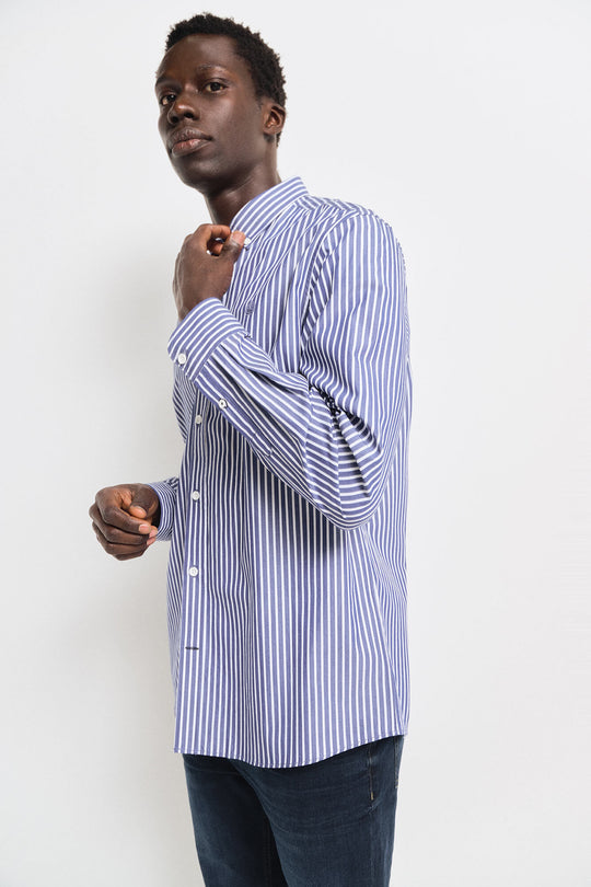 striped poplin shirt