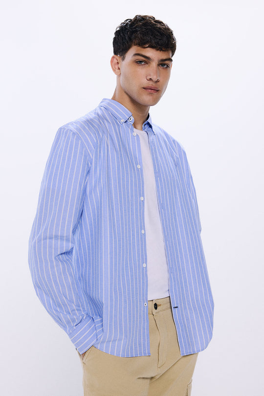 striped poplin shirt