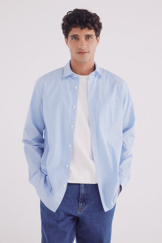 قميص بوبلين مخطط