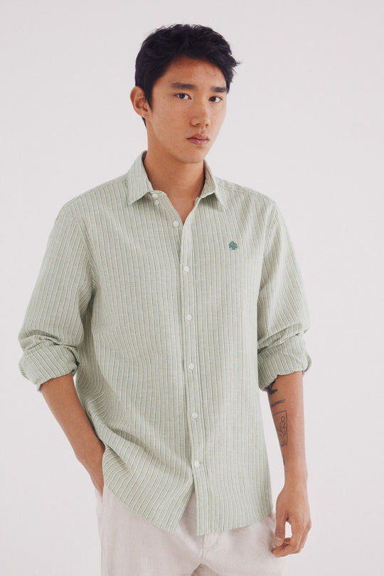 قميص كتان مخطط