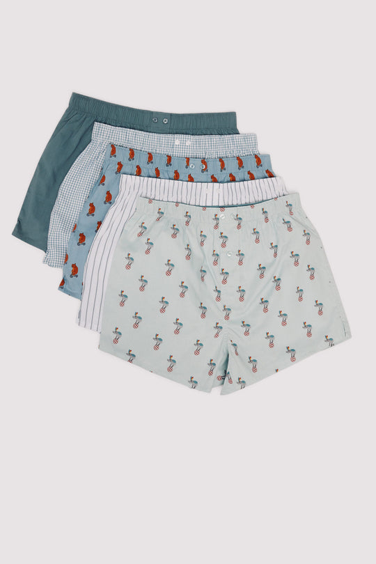 Pack of 3 printed poplin boxers