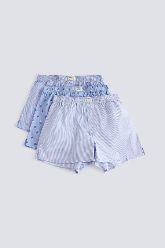Printed poplin 3-pack boxers