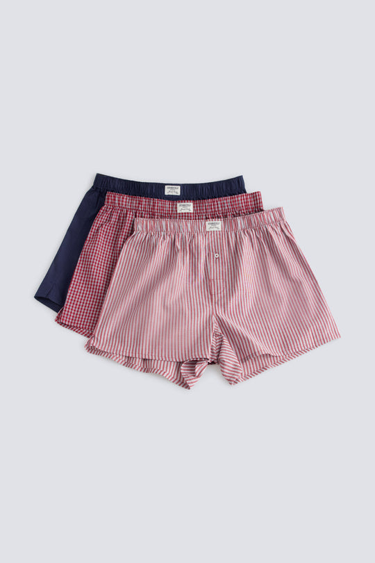 Printed poplin 3-pack boxers