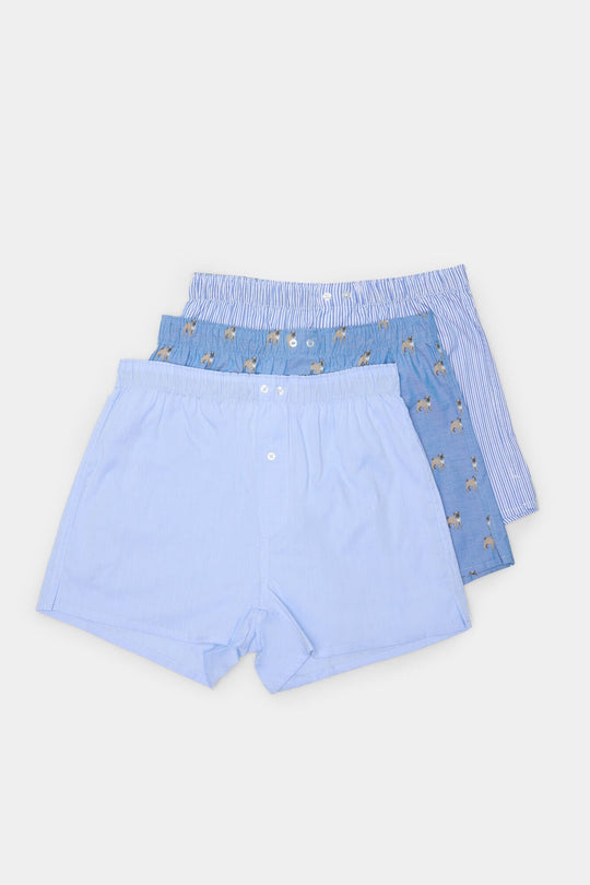 Pack of 3 printed poplin boxers