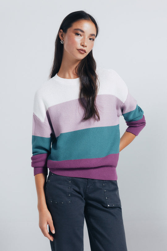 Color block cotton jersey