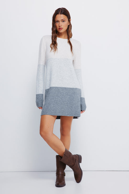 Short color block jersey-knit dress