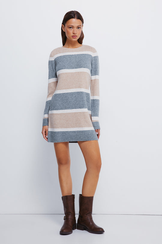 Short color block jersey-knit dress