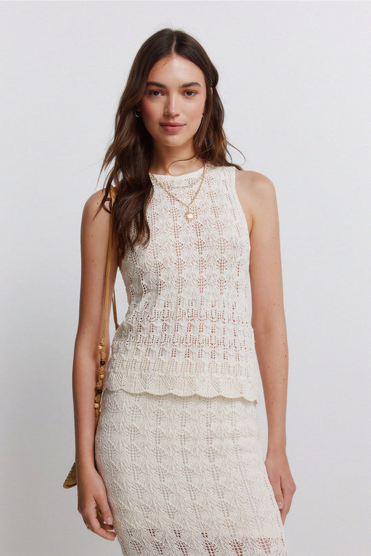 Pointelle vest top