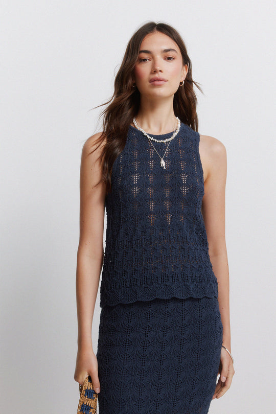 Pointelle vest top