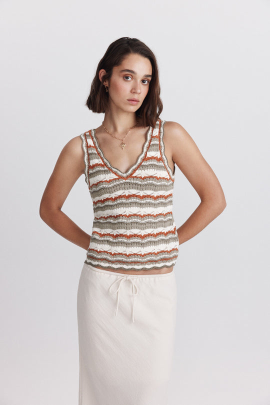 Multicolored knit top