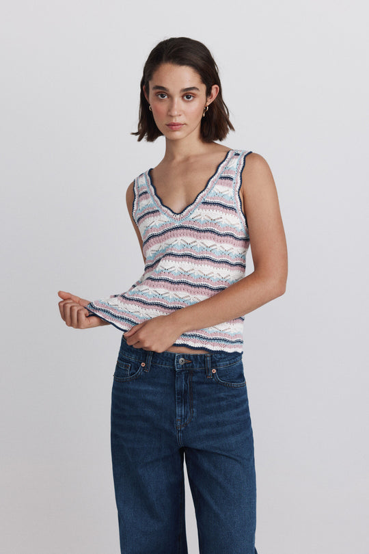 Multicolored knitted top