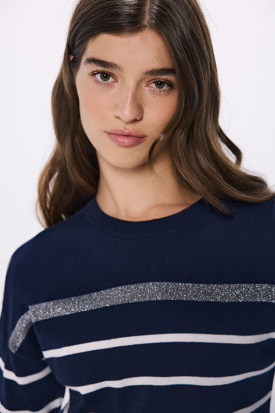 Cotton-combined "Love" sweater