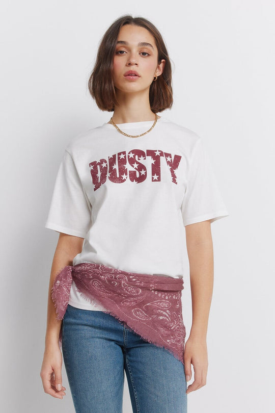Dusty ribbed neck T-shirt
