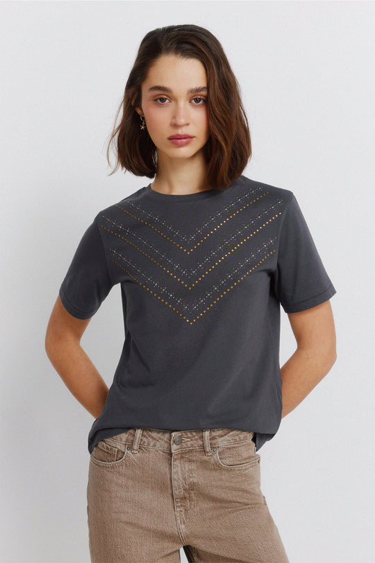 Studded short sleeve T-shirt