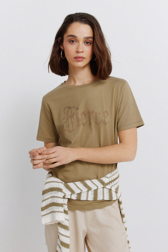 Studded short sleeve T-shirt