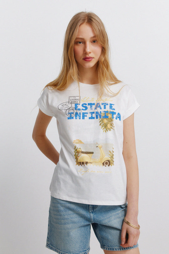 Printed short sleeve T-shirt