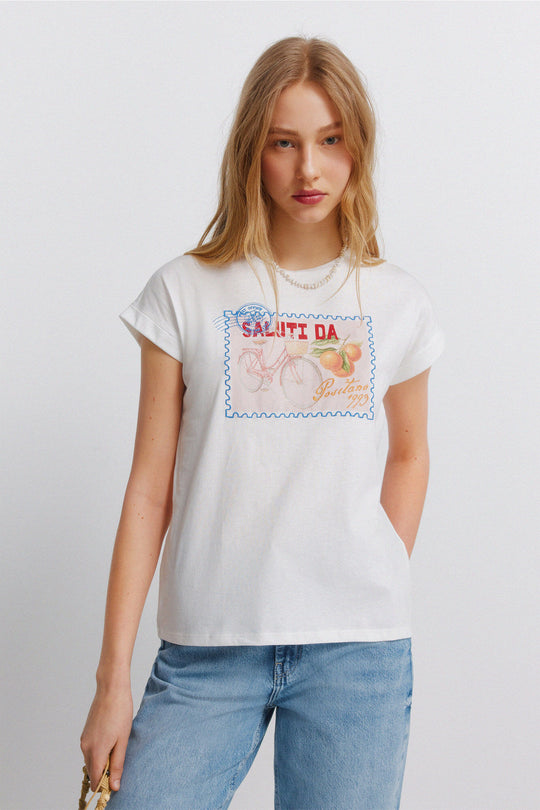 Printed short sleeve T-shirt