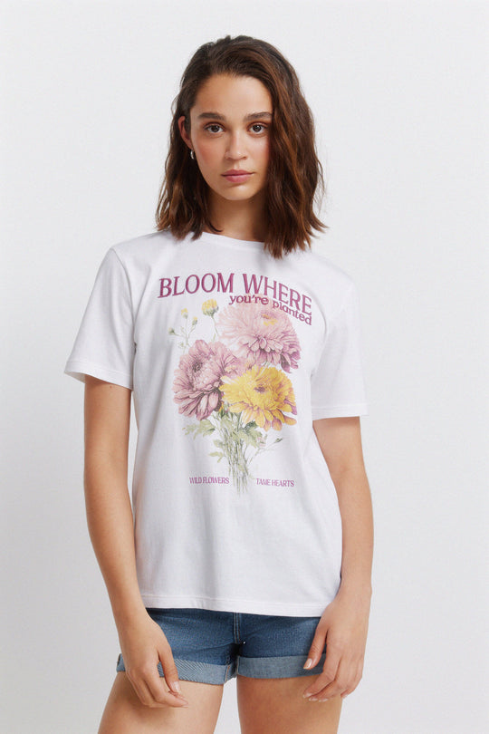 Floral short-sleeved t-shirt